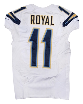 2014 Eddie Royal Game Used San Diego Chargers Road Jersey Used For 2 Games - Photo Matched To 9/28/14 (Chargers/MeiGray)